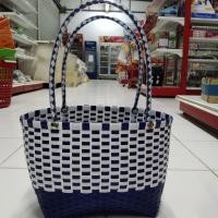 ราคา ตะกร้าสานพลาสติกตะกร้าสานจากเส้นพลาสติกกระเป๋าสานพลาสติก (19275299060)