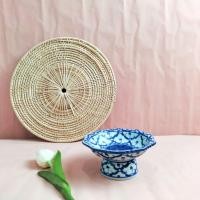 ราคา พานขันหมาก พาน บายศรี พานเซรามิค ทรงสูง 3 8 นิ้ว เซรามิคเคลือบอย่างดี ลายไทย ลายคราม (21291720895)