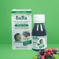 ราคา SARA ซาร่า พาราเซตามอล ชนิดน้ำ สำหรับเด็ก รส สตรอว์เบอรี่ มิกซ์เบอร์รี่ ทับทิม ขนาด 60 มล ยาสามัญประจำบ้าน (21502738531)