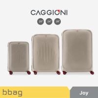 ราคา bbag shop CAGGIONI กระเป๋าเดินทางแบบโครง รุ่นจอย Joy C20021 สีเทา สีนู้ด สีเหลือง วัสดุPP100 4 ล้อ ล้อคู่ หมุนได้ 360 องศา ระบบกุญแจล็อค TSA กระเป๋าเดินทางล้อลาก (21564042267)