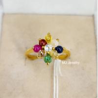 ราคา แหวนพลอยนพเก้าแท้ตามตำรา ประดับเพชรแท้พร้อมใบเซอร์เพชร พลอยหลังเบี้ย ขนาด 3 มิล เงินแท้ 925 รับประกันพลอยแท้ทุกเม็ด (21940983259)