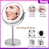 ราคา 5X 10XMagnification Facial Makeup Cosmetic Mirror Round LED Light Makeup intl (21816072737)