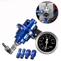 ราคา Universal Car Fuel Pressure Regulator Adjustable Pressure Reducer with Liquid Filled Pressure Gauge (19471409811)