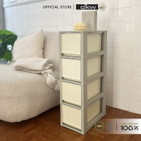 ราคา ราคาพิเศษมาก หลุดQC DKW สินค้าใหม่กิ๊ก DKW ตู้ลิ้นชักหน้าแคบ 4 ชั้น หลุดQC สีเบจ HH 465 4 (21909953268)