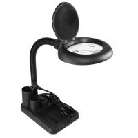 ราคา LED Magnifying Lamp 5X 10X Magnifier with Light Table and Desk Lamp Floor Stand Adjustable Magnifying Magnifier Glass for Reading Repairing Black US PLUG (21275466934)