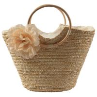ราคา Womens Straw Handbag Flower Woven Summer Beach Messenger Tote Bag Basket Shopper Purse (14016827047)