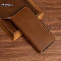 ราคา กระเป๋าสตางค์หนังแท้ ใบยาว รุ่นซิปรอบ หนังวัวแท้ 100 ใส่โทรศัพท์มือถือได้ กระเป๋าผู้ชาย หนังอย่างดี ผลิตจากโรงงานไทย (21535257783)