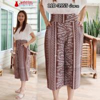 ราคา 11D 2 รุ่นขา5ส่วน กางเกงผ้าไทย ผ้าฝ้ายพิมพ์ลาย ทรงคุณนาย ทรงขาบาน เอวยืดสม็อคหลัง มีเอว 29 40 นิ้ว (21416354981)