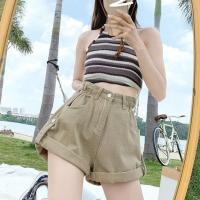 ราคา กางเกงขาสั้น กางเกงเอวสูง กางยีนส์เอวสูง กางเกงขาสั้นผู้หญิง ปลายขาพับ เอวยางยืด สาวอวบใส่ได้ มีหูที่เอว ทรงเอ เอวสูง ขากว้าง โชว์หุ่นต้องมี 00188 (21915002451)