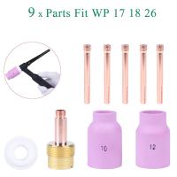 ราคา 9Pcs TIG Welding Torch Large Long Gas Lens Alumina Cup For WP17 WP18 WP26 TIG Collet Bodies Spares Kit Practical Accessories (21288697239)
