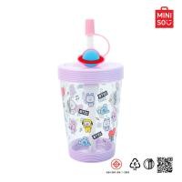 ราคา MINISO แก้วน้ำพลาสติกพร้อมหลอด ขนาดพกพา BT21 Collection (21930000307)