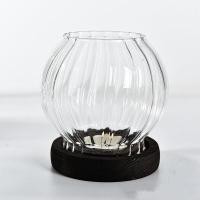ราคา เชิงเทียนแก้วเชิงเทียนรอบ1ชิ้นกันลมเครื่องประดับโต๊ะใส (20637596029)