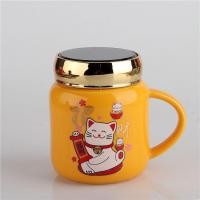 ราคา แก้วเซรามิค ลายแมวกวัก แก้วกาแฟมีฝา และหูจับ มีฝาปิดใส่ร้อน ใส่เย็นได้ ของขวัญ ของแจก ของปีใหม่ ของชำร่วย (17532017289)
