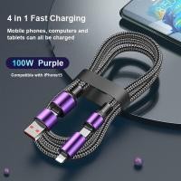 ราคา สายชาร์จเร็ว100วัตต์4 In 1 PD ชาร์จเร็วชนิด C ยูเอสบีสายเคเบิลข้อมูล C สายชาร์จเร็ว iPhone สายชาร์จสายชาร์จเร็วสำหรับ IPhone15 Type C ไปยัง iPhone (21128652487)