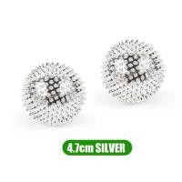 ราคา SMASH 1Pair ทองเงินเงิน ลูกบอลออกกำลังกายโยคะ ลูกบอลลูกบอลลูกบอล บรรเทาความดัน ลูกบอลแม่เหล็กฝังเข็มด้วยมือ ผ่อนคลายและผ่อนคลาย แร่แม่เหล็ก ABS ลูกบอลนวดมือ โยคะเล่นโยคะ (21146978471)