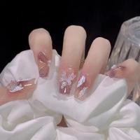 ราคา 24 ชิ้น 24 ชิ้น DIY เล็บปลอมฝรั่งเศสเล็บปลอม Rhinestone เพิร์ลเล็บปลอม (21026500334)