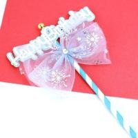 ราคา ป้ายปักเค้ก โบว์ตกแต่งเค้ก สีทอง ชมพู ฟ้า เงิน 12x21cm (21729324637)