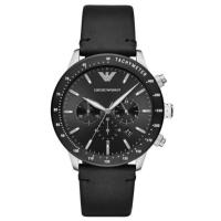 ราคา Emporio Armani AR11243 43mm Mens Chronograph Black Leather Watch AR11241 (21794916627)