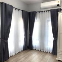 ราคา ผ้าม่าน 2 ชั้น สำหรับเเต่งประตู และ หน้าต่าง ม่านทึบแสง ผ้าม่านโปร่งเเสง ม่าน2ชั้น (21458380753)