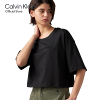 ราคา CALVIN KLEIN เสื้อยืดแขนสั้นผู้หญิง ทรง Crop รุ่น J223494 BEH สีดำ (21727814639)