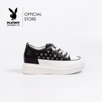 ราคา Playboy รองเท้าผ้าใบผู้หญิง ลิขสิทธิ์แท้ รุ่น ST H241C1158 ควร 1 ไซส์ ดีไซน์ลายกระต่ายรีดเพชร มี 2 สี สีขาวและสีดำ (21581689442)
