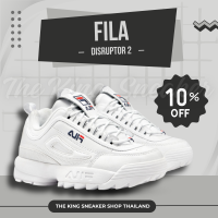 ราคา FILA DISRUPTOR II CLASSIC WHITE TKS 11012 20 รองเท้าผ้าใบชาย รองเท้าผ้าใบหญิง (21472343987)