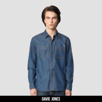ราคา DAVIE JONES เสื้อเชิ้ตยีนส์ แขนยาว Slim fit Long Sleeve Shirt SH0115 สีกรม กรมอ่อน ดำ (21405866236)