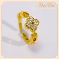 ราคา อิตาลีแท้ 18K AU750 แหวนทองแท้ผู้หญิงโคลเวอร์เซอร์โคเนียเครื่องประดับแต่งงาน ทอง หลุด จำนำ gold (21696433994)