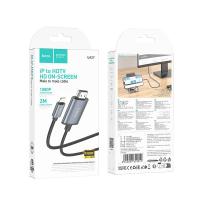 ราคา Hoco UA27 4K อุปกรณ์เชื่อมต่อส่งสัญญาณภาพเเละเสียง เข้าจอ TV สาย Type C for iPhone for iPAd to HDTV HDMI on screen cable (21367557948)