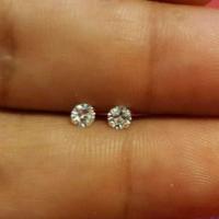 ราคา ต่างหูเงินแท้ 92 5 Sterling Silver เพชรสวิส CZ เคลือบทองคำขาว ขนาด 3 mm (553320572)