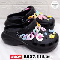 ราคา พร้อมส่ง BAOJI แท้ รองเท้าหัวโต ลายดอกไม้ B037 115 พื้นสูง 2 5 นิ้ว ไซส์ 36 40 เบา ใส่สบาย (13575283521)