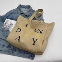 ราคา กระเป๋าสะพายผญ กระเป๋า กระเป๋าผ้ามินิมอล กระเป๋า Tote Bag กระเป๋าสะพายข้าง กระเป๋าผ้า canvas กระเป๋าผ้าแคนวาส พร้อมส่งในไทย ใบใหญ่ เนื้อผ้าหนา ใส่ของได้เยอะ (21191932496)