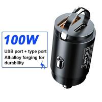 ราคา อะแดปเตอร์เครื่องชาร์จ USB รถ100W ชาร์จเร็วสุดๆ USB A USB C ที่จุดบุหรี่อะแดปเตอร์ซ่อนที่ชาร์จแบตเตอรี่โทรศัพท์สำหรับไอโฟนหัวเหว่ย Samsung (21137699403)