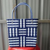 ราคา ตะกร้าสานจากเส้นพลาสติกกระเป๋าสานจากเส้นพลาสติกตะกร้าจ่ายตลาด (21743972351)
