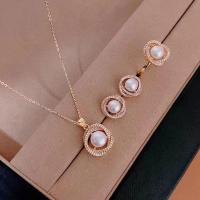 ราคา ชุดเครื่องประดับสีทองเปลือกหอยมุกทะเลใต้สำหรับผู้หญิงสร้อยคอต่างหูเพชรสังเคราะห์พร้อมงานเลี้ยงวันเกิดของขวัญแต่งงาน (21639842766)