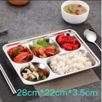 ราคา ถาดหลุมสแตนเลสไม่ขึ้นสนิมมี 4 5หลุม ขนาดใหญ่ ถาดหลุม กล่องอาหาร กล่องข้าว มีฝาปิด (21011170976)