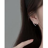 ราคา ต่างหูรูปหัวใจสีเงิน 1 คู่ (12595850707)
