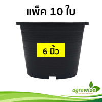 ราคา กระถาง กระถางต้นไม้พลาสติก กะถางต้นไม้ 10 ชิ้น 6 นิ้ว กระถางดำ สีดำ (16269554362)