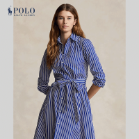 ราคา Polo Ralph Lauren ชุดเดรสผู้หญิง Belted Striped Cotton Shirtdress รุ่น WMPODRSNFA20413 สีฟ้า (21846309505)
