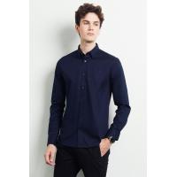 ราคา LTD เสื้อเชิ้ตแขนยาวทรงสลิม ผู้ชาย สีน้ำเงินเข้ม Slim Fit Shirt 03475 (21525591378)