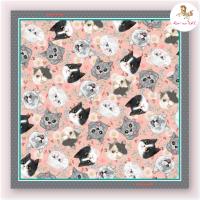 ราคา ผ้าพันคอ ผ้าคลุมไหล่ แมว Kiss me doll ทาสแมวห้ามพลาด ลาย Moju ขนาด 100x100 cm (21357842752)