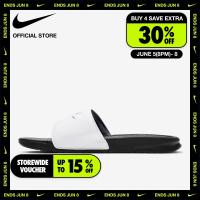 ราคา Nike Mens Benassi Slides White ไนกี้ รองเท้าแตะผู้ชายแบบสวม เบนาสซี สีขาว (6254202240)