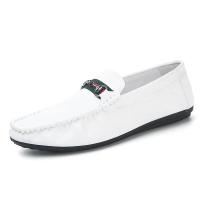 ราคา รองเท้าโลฟเฟอร์รองเท้าหนังของผู้ชาย Vikey รองเท้าบนแฟลตลื่นรองเท้าลำลองสำหรับขับรถสำหรับผู้ชาย Kasut Lelaki สีดำสีขาว (17277156802)