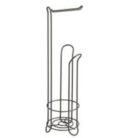 ราคา Stainless Steel Floor Standing Paper Roll Towel Holder Stand Organizer Toilet Paper Rack Bathroom Vertical Storage Bask (16868667983)