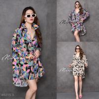 ราคา นางแบบใส่ชุดขาย FloraL FloweR Graffiti Shirt Top น่ารักใสๆ ต้องยกให้ มินิเดรส เสื้อเชิ้ตตัวยาว เดรสทรงโคร่ง หน้าสั้นหลังยาว ผ้าพิมพ์ลายดอกไม้ สวยเก๋อาร์ตๆ เดรสทรงหลวม (21460546048)