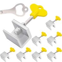 ราคา 8 Sets Sliding Windows Locks Security with Key Window Locks Safety Window Lock Silver Aluminum for Vertical Horizontal Sliding Windows Doors (18086526638)
