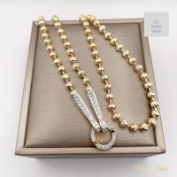 ราคา สวมหัวได้ สร้อยคอทองสองสีสองกษัตริย์พร้อมข้้วประดับเพชรลายจรวดคู่ ความยาวสวมหัวได้ 24 นิ้ว (21524230172)