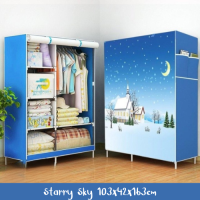 ราคา ตู้เสื้อผ้า GY 02 ตู้เสื้อผ้าขนาดใหญ่ ผ้ากันน้ำ แบบประกอบเอง ตู้เสื้อผ้าผ้า (21732098063)