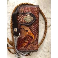 ราคา กระเป๋าสตางค์หนังแท้ตอกลาย กระเป๋าสตางค์หนังแท้ กระเป๋าหนังแท้ กระเป๋าเงิน กระเป๋าใบยาว กระเป๋าหนังวัวแท้ ฟรีชุดโซ่และหนังถัก (18677435043)