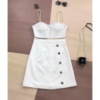 ราคา LISA A0136 ชุดเซตเสื้อสายเดี่ยวแต่งโซ่ทอง กระโปรง (21720376699)